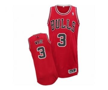 Youth Adidas Chicago Bulls #3 Dwyane Wade Authentic Red Road NBA Jersey