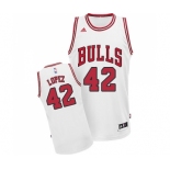 Youth Adidas Chicago Bulls #42 Robin Lopez Swingman White Home NBA Jersey