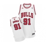 Youth Adidas Chicago Bulls #91 Dennis Rodman Swingman White Home NBA Jersey