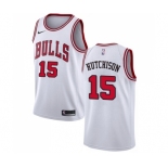 Youth Nike Chicago Bulls #15 Chandler Hutchison Swingman White NBA Jersey - Association Edition