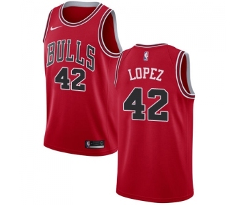 Youth Nike Chicago Bulls #42 Robin Lopez Swingman Red Road NBA Jersey - Icon Edition