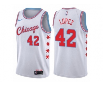 Youth Nike Chicago Bulls #42 Robin Lopez Swingman White NBA Jersey - City Edition