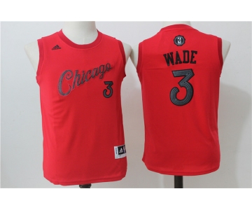 youth nba chicago bulls #3 wade red[2016 Christmas edition]