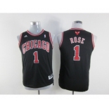 youth nba jerseys chicago bulls #1 rose black[revolution 30 swingman]