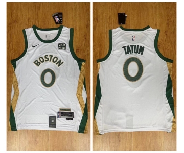 Celtics #0 Jayson Tatum White Nike 2023-24 City Edition Swingman Jersey