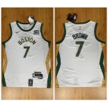 Celtics #7 Jaylen Brown White Nike 2023-24 City Edition Swingman Jersey