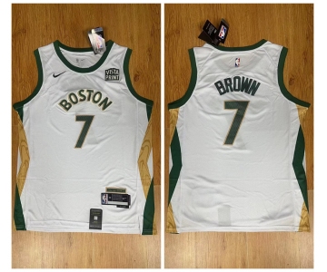 Celtics #7 Jaylen Brown White Nike 2023-24 City Edition Swingman Jersey