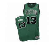 Men Adidas Boston Celtics #13 Marcus Morris Authentic Green(Black No.) Alternate NBA Jersey