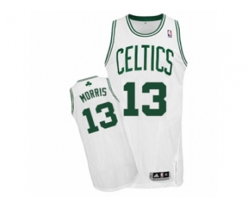 Men Adidas Boston Celtics #13 Marcus Morris Authentic White Home NBA Jersey