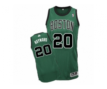 Men Adidas Boston Celtics #20 Gordon Hayward Authentic Green(Black No.) Alternate NBA Jersey