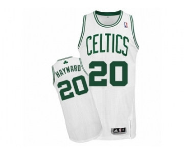 Men Adidas Boston Celtics #20 Gordon Hayward Authentic White Home NBA Jersey