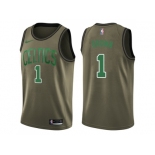 Men Nike Boston Celtics #1 Walter Brown Green Salute to Service NBA Swingman Jersey