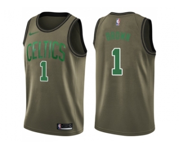 Men Nike Boston Celtics #1 Walter Brown Green Salute to Service NBA Swingman Jersey