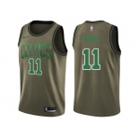 Men Nike Boston Celtics #11 Kyrie Irving Green Salute to Service NBA Swingman Jersey