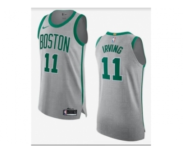 Men Nike Boston Celtics #11 Kyrie Irving Grey NBA Swingman Icon Edition Jersey