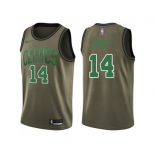 Men Nike Boston Celtics #14 Bob Cousy Green Salute to Service NBA Swingman Jersey