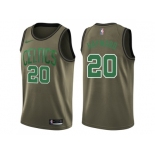 Men Nike Boston Celtics #20 Gordon Hayward Green Salute to Service NBA Swingman Jersey