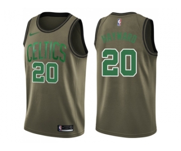 Men Nike Boston Celtics #20 Gordon Hayward Green Salute to Service NBA Swingman Jersey