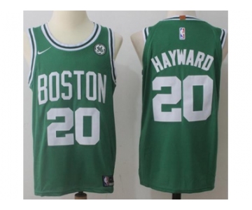 Men Nike Boston Celtics #20 Gordon Hayward Green Stitched NBA Swingman Jersey