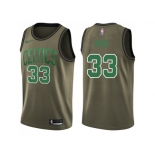 Men Nike Boston Celtics #33 Larry Bird Green Salute to Service NBA Swingman Jersey