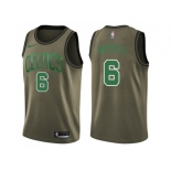 Men Nike Boston Celtics #6 Bill Russell Green Salute to Service NBA Swingman Jersey