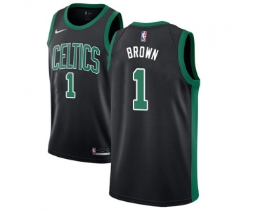 Men's Adidas Boston Celtics #1 Walter Brown Swingman Black NBA Jersey - Statement Edition