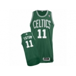 Men's Adidas Boston Celtics #11 Jayson Tatum Authentic Green(White No.) Road NBA Jersey