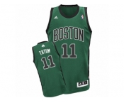 Men's Adidas Boston Celtics #11 Jayson Tatum Swingman Green(Black No.) Alternate NBA Jersey