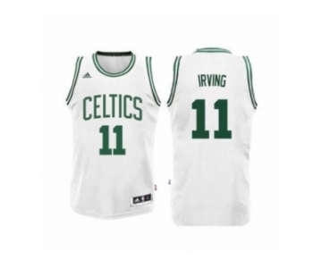 Men's Adidas Boston Celtics #11 Kyrie Irving Authentic White Home NBA Jersey