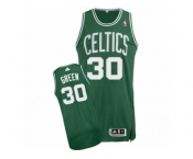 Men's Adidas Boston Celtics #30 Gerald Green Authentic Green(White No.) Road NBA Jersey