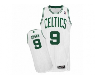 Men's Adidas Boston Celtics #9 Jaylen Brown Authentic White Home NBA Jersey