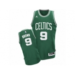 Men's Adidas Boston Celtics #9 Jaylen Brown Swingman Green(White No.) Road NBA Jersey