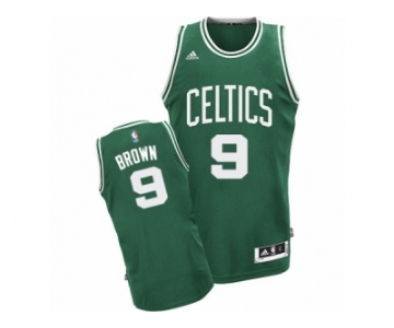 Men's Adidas Boston Celtics #9 Jaylen Brown Swingman Green(White No.) Road NBA Jersey