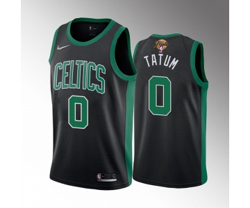 Men's Boston Celtics #0 Jayson Tatum 2022 Black Finals Stitched Jersey