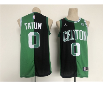 Men's Boston Celtics #0 Jayson Tatum 2022 Green Black Stitched Jersey