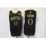 Men's Boston Celtics #0 Jayson Tatum Authentic Black Basketball Jersey - 2020-2021 City Edition