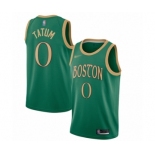 Men's Boston Celtics #0 Jayson Tatum Authentic Green Basketball Jersey - 2019-20 City Edition