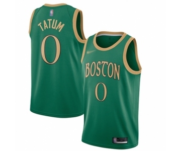 Men's Boston Celtics #0 Jayson Tatum Authentic Green Basketball Jersey - 2019-20 City Edition