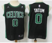 Men's Boston Celtics #0 Jayson Tatum Black 2021 Brand Jordan Swingman Stitched NBA Jersey With NEW Sponsor Logo