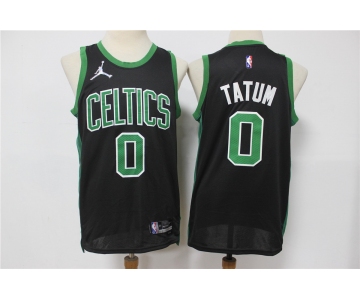 Men's Boston Celtics #0 Jayson Tatum Black Jordan 75th Anniversary Diamond 2021 Stitched Jersey