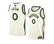 Men's Boston Celtics #0 Jayson Tatum Cream 2024 Finals City Edition Stitched Basketball Jersey