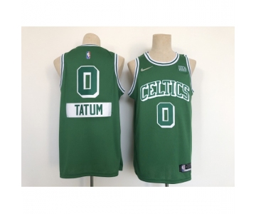 Men's Boston Celtics #0 Jayson Tatum Nike Green 2021-22 Swingman City Jersey