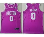 Men's Boston Celtics #0 Jayson Tatum Pink 2018-19 Swingman Basketball New City Edition Jersey