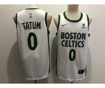 Men's Boston Celtics #0 Jayson Tatum Swingman White Basketball Jersey  2020-2021 City Edition