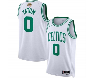 Men's Boston Celtics #0 Jayson Tatum White 2024 Finals Association Edition Stitched Basketball Jersey