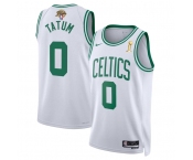 Men's Boston Celtics #0 Jayson Tatum White 2024 Finals Champions Association Edition Stitched Baseball Jersey