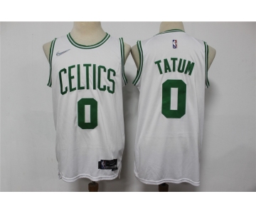 Men's Boston Celtics #0 Jayson Tatum White 75th Anniversary Diamond 2021 Stitched Jersey