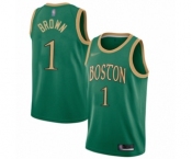 Men's Boston Celtics #1 Walter Brown Authentic Green Basketball Jersey - 2019-20 City Edition