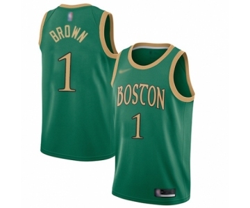 Men's Boston Celtics #1 Walter Brown Authentic Green Basketball Jersey - 2019-20 City Edition