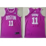 Men's Boston Celtics #11 Kyrie Irving Pink 2018-19 Swingman Basketball New City Edition Jersey